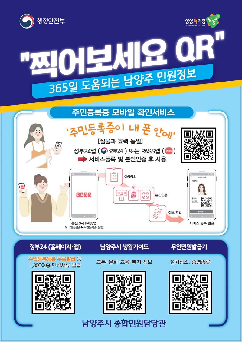 통합 QR 홍보물 배포한 남양주시, "실생활에 유용한 정보 담았어요"