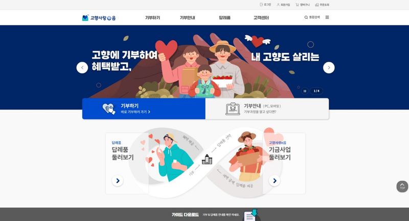 전남도는 고향사랑 기부자가 편리하게 고향 발전에 동참하도록 고향사랑기부제 종합시스템인 '고향사랑e음' 기능이 대폭 개선됐다고 15일 밝혔다. 전남도 제공