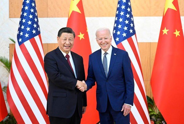 조 바이든 미국 대통령과 시진핑 중국 국가 주석 [중국 외교부 제공. 재판매 및 DB 금지]