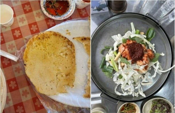 논란이 된 춘천 '막국수닭갈비축제'의 음식 사진. 온라인 커뮤니티 캡처