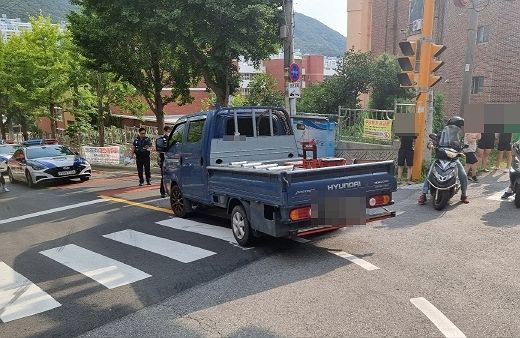 부산시 북구 만덕동 사고 현장. 부산 북부경찰서 제공