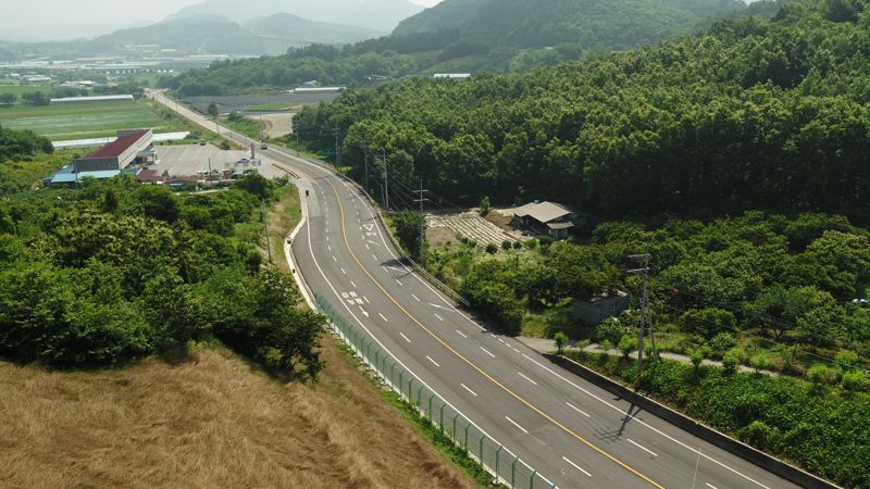 개선된 충남 청양 장평지구 도로