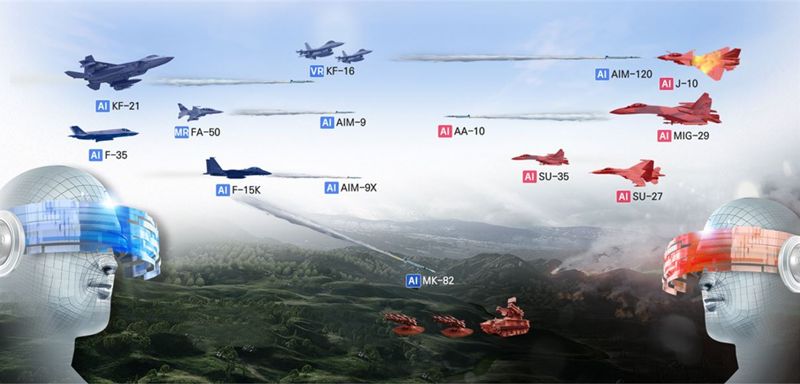 인공지능(AI) 기반 전술개발·훈련용 모의비행훈련체계 개념도. 한국항공우주산업 제공