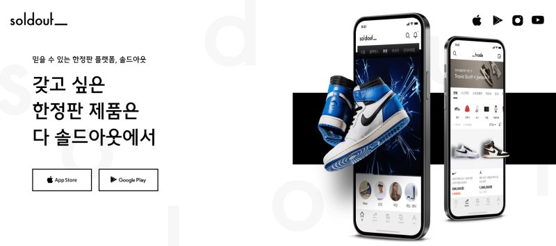 [서울=뉴시스] 무신사의 한정판 거래 플랫폼 '솔드아웃'이 티켓 카테고리를 추가했다. 리셀 티켓을 토대로 영향력 확대에 나서겠다는 출사표 성격으로 받아들여지고 있어 향후 업계 경쟁 구도에 미칠 영향이 주목받는다. 사진은 솔드아웃 홈페잊. (사진 = 솔드아웃 홈페이지 캡처) *재판매 및 DB 금지