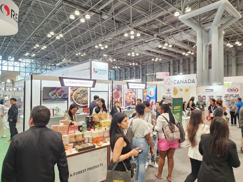 지난 25~27일 미국 뉴욕에서 열린 '2023뉴욕식품박람회 '행사장 내 한국 임산물 홍보관 모습.