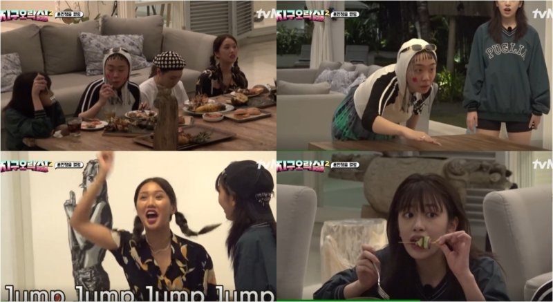 [서울=뉴시스] 가수 이영지, 코미디언 이은지, 그룹 '오마이걸' 미미, 그룹 '아이브' 안유진 2023.06.30 (사진=tvN 예능 프로그램 ‘뿅뿅 지구오락실2' 방송 화면 캡처) photo@newsis.com *재판매 및 DB 금지