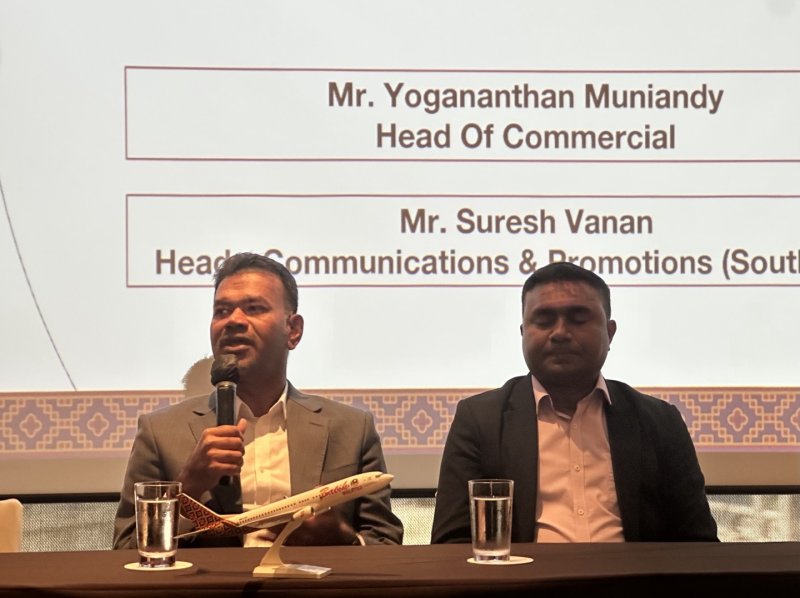 3일 오후 서울 중구 소공동 웨스틴 조선에서 열린 바틱에어 말레이시아 취항 간담회. 요가난탄 무니안디 영업 부문 총괄 이사(왼쪽), 수레쉬 바난 마케팅·커뮤니케이션 총괄부서장 ⓒ News1 윤슬빈 기자