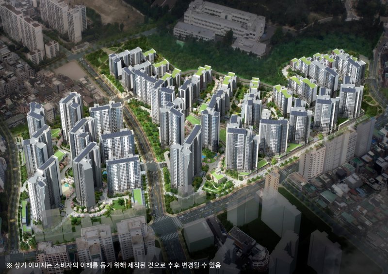 [서울=뉴시스] 서울 동대문구 이문동 이문1구역을 재개발하는 '래미안 라그란데' 조감도. (이미지=부동산인포 제공)