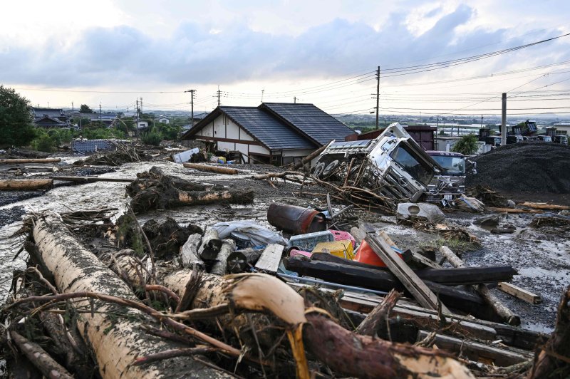 폭우로 초토화된 일본 규슈 구루메시. AFP연합뉴스