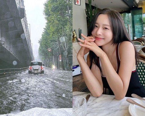 '박성광♥' 이솔이, 도로 가운데서 폭우 공포…물 순식간에 불어나 무서워