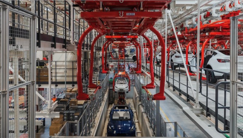 모델 Y를 생산 중인 중국 상하이 기가팩토리 공장.(테슬라코리아 제공)ⓒ 뉴스1