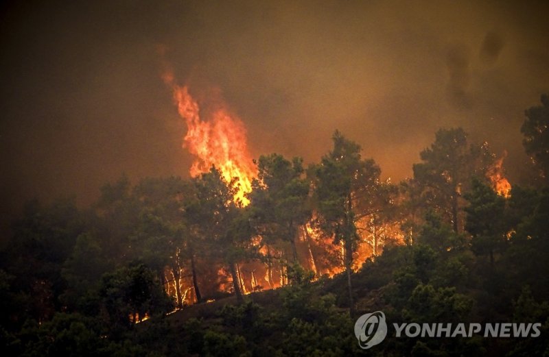 그리스 로도스섬 산불/사진=연합뉴스