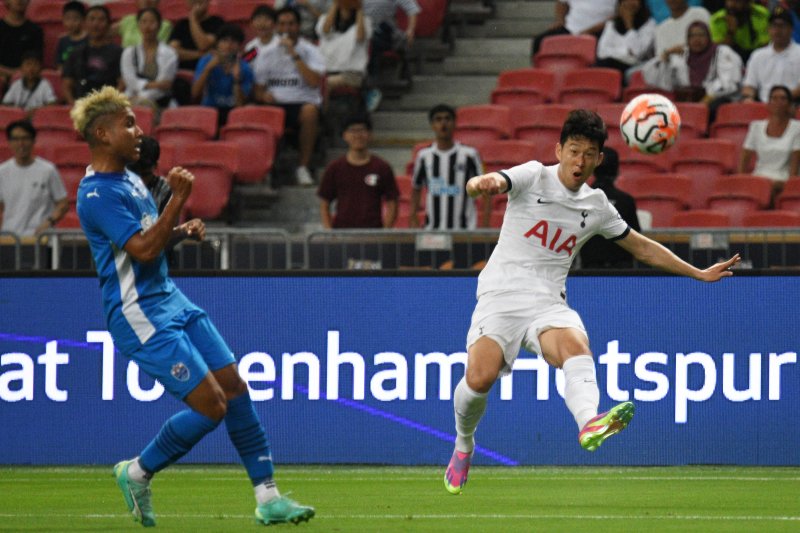 [싱가포르=AP/뉴시스]손흥민, 프리시즌 첫 출전. 2023.07.26.
