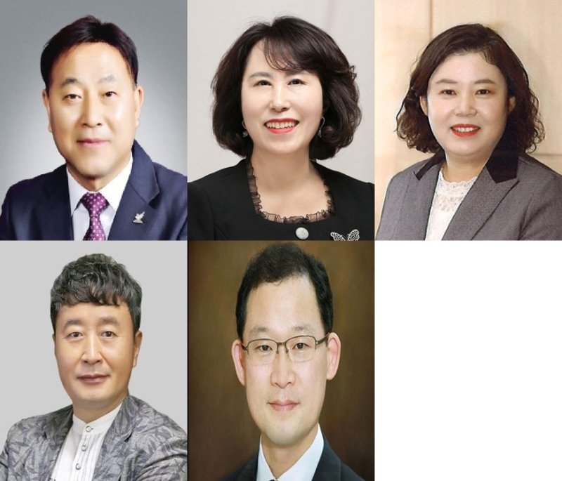 상단 좌측부터 김왕규 군산교육지원청 교육장, 강진순 김제교육지원청 교육장, 김난희 완주교육지원청 교육장, 하단 좌측부터 전북도교육청 학생해양수련원장, 김명철 전북교육인권센터 인권담당관/뉴스1