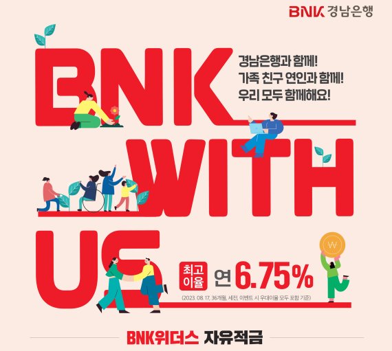 "ESG 실천하면 최대 6.75%" 경남은행, 'BNK위더스 자유적금' 출시