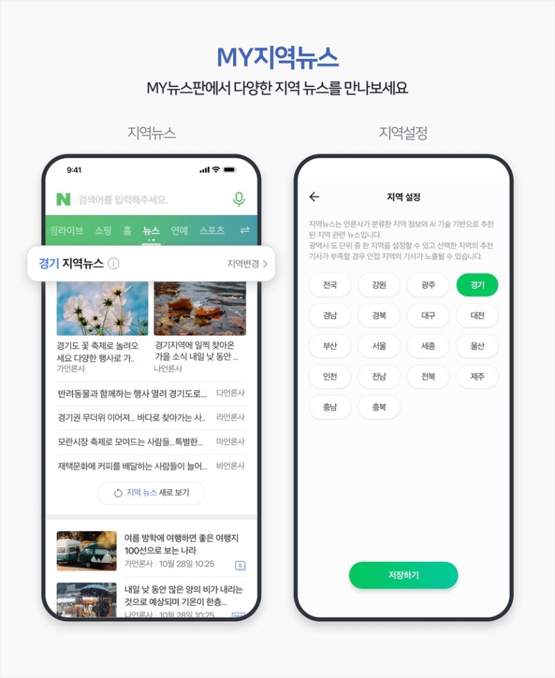 네이버, 모바일 마이뉴스에 AI 활용한 지역뉴스 신설 [네이버 제공]