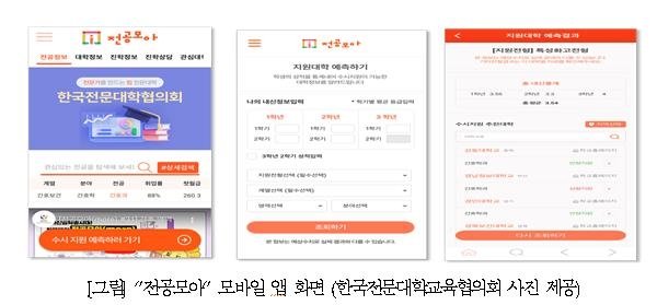 전문대교협, '전공모아' 앱에 수시지원 대학 합격 예측 기능 담아