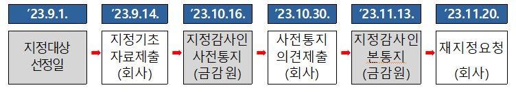 ’23사업연도 주기적 지정 일정(12월 결산법인) / 자료=금융감독원 제공
