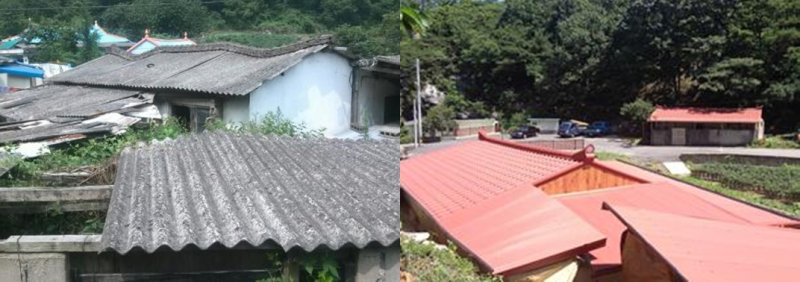 [세종=뉴시스] 농어촌 취약지역 생활여건 개조사업인 새뜰마을 사업으로 정비된 농촌마을 주택 전(왼쪽), 후 모습. (사진=지방시대위원회 제공) *재판매 및 DB 금지