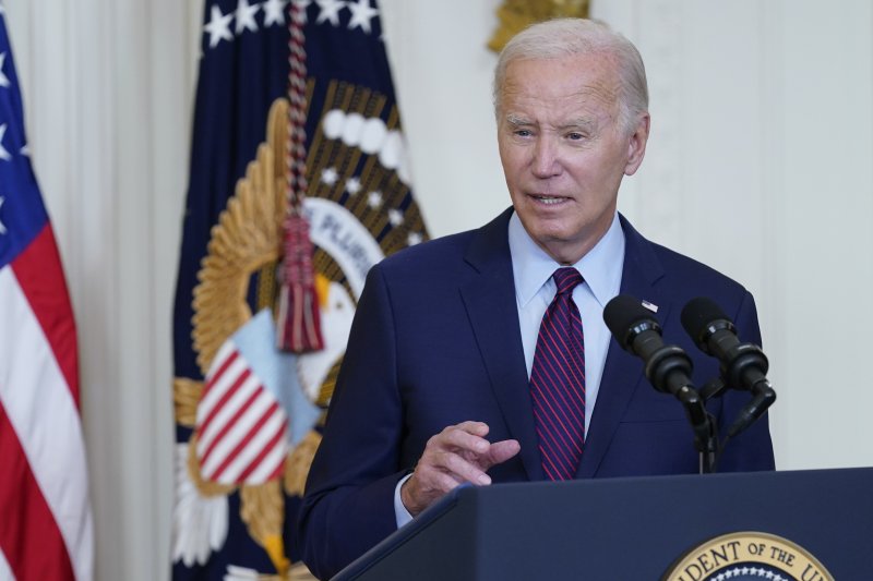 [워싱턴=AP/뉴시스] 조 바이든 미국 대통령이 28일(현지시각) 백악관 이스트룸에서 민권 변호사 위원회 창립 60주년 축하 연설을 하고 있다. 바이든 대통령은 다음 달 초 인도와 베트남을 방문해 중국 견제 행보를 이어간다. 2023.08.29.