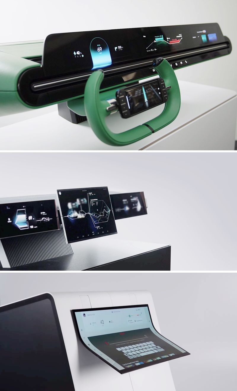LG전자 VS사업본부가 모빌리티 랩웍스 시리즈로 공개된 차량용 차세대 디스플레이 3종(Min&Max·Pop&Fold·Flex&Slid). LG전자 제공