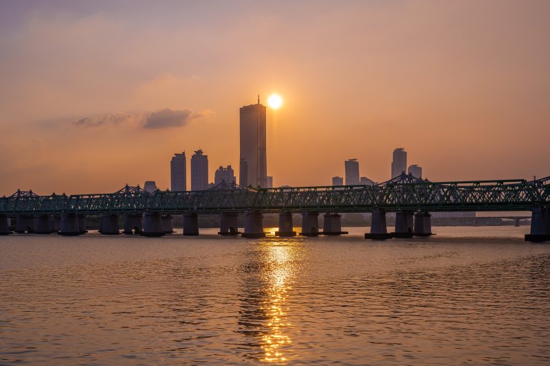 노들섬에서 바라본 노을(서울관광재단 제공)