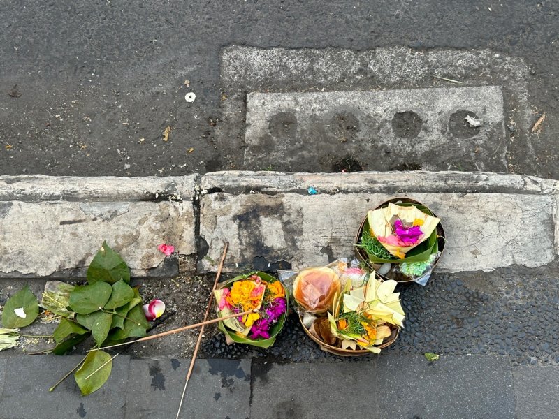 길거리에 놓인 차낭사리