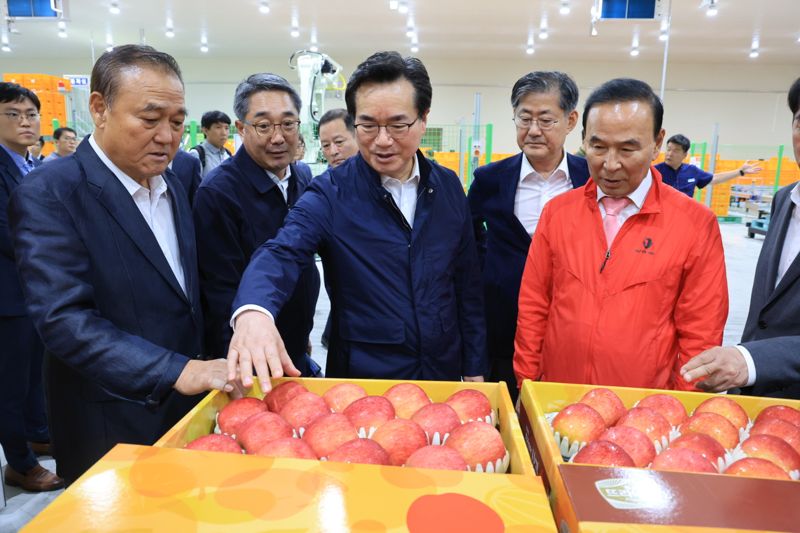 정황근 농식품부 장관, 산지유통센터 찾아 추석 수급 상황 점검