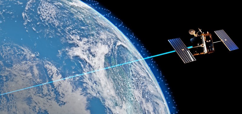 원웹의 위성망을 활용한 한화시스템 '저궤도 위성통신 네트워크' 가상도. 한화시스템 제공
