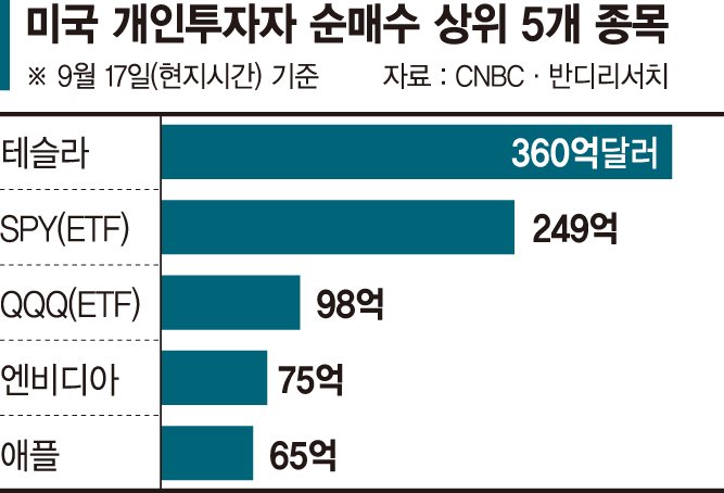 애플도 엔비디아도 아니었다… 美개미 톱픽은 ‘테슬라’