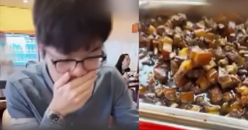 항저우 아시안게임 선수촌 음식을 먹고 입을 틀어막고 있는 커제 9단. /사진=SBS 보도화면 캡처