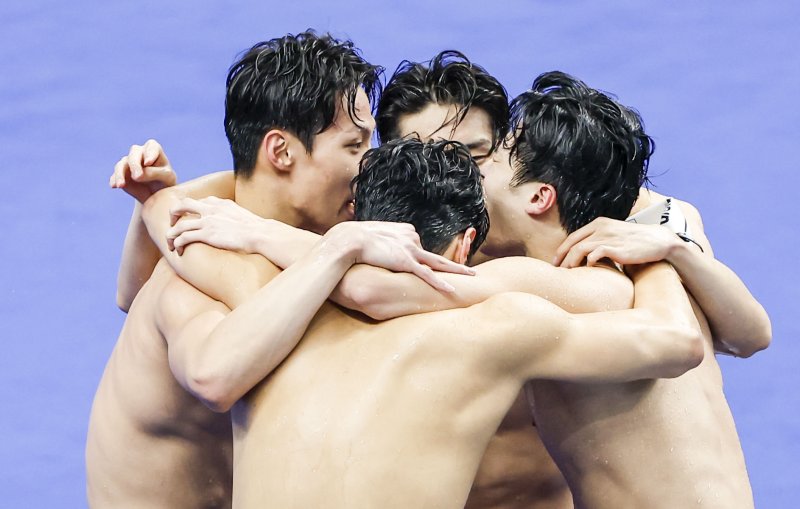 [항저우=뉴시스] 한국 남자 수영이 항저우 AG에서 그 위상을 드높이고 있다. 아시아 무대는 좁다 세계 무대로 진격한다.