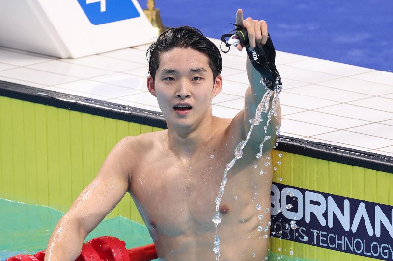 김우민은 아시아권에서는 가장 중장거리 메달에 근접한 선수라는 평가다. 그의 주종목은 박태환의 바로 그 종목. 자유형 400m다. 그는 이번 대회 300관왕이 유력하다. (사진 = 뉴스1)