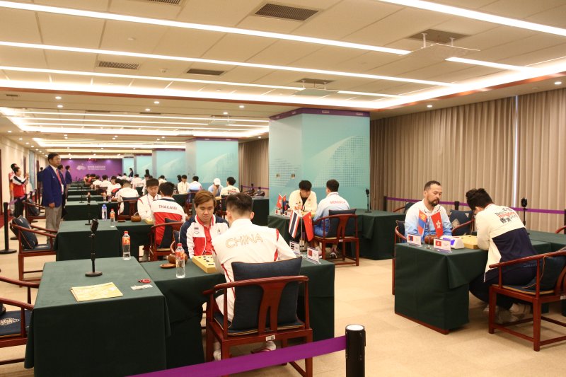 [서울=뉴시스] 항저우 아시안게임 바둑 종목 남녀단체전 대회장 전경. (사진= 일본기원 제공) 2023.09.30. photo@newsis.com *재판매 및 DB 금지