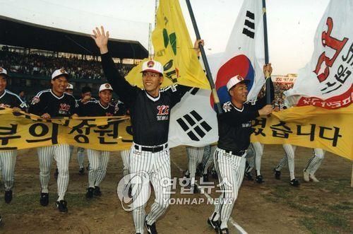 1994년 한국시리즈 우승팀 LG 트윈스. 연합뉴스 자료사진