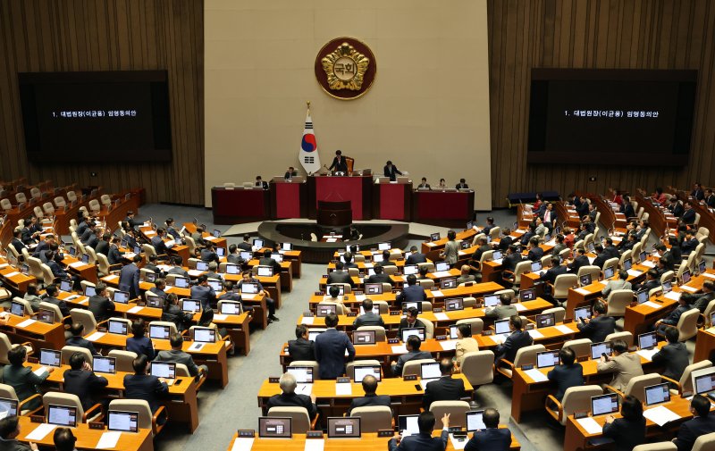 6일 오후 서울 여의도 국회에서 제410회 국회(정기회) 제9차 본회의가 열리고 있다. 사진=뉴스1