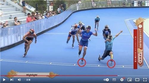 대만 전국체전에서 세리머니하다 역전패 당하는 황위린 [트위터 캡처. 재판매 및 DB 금지]