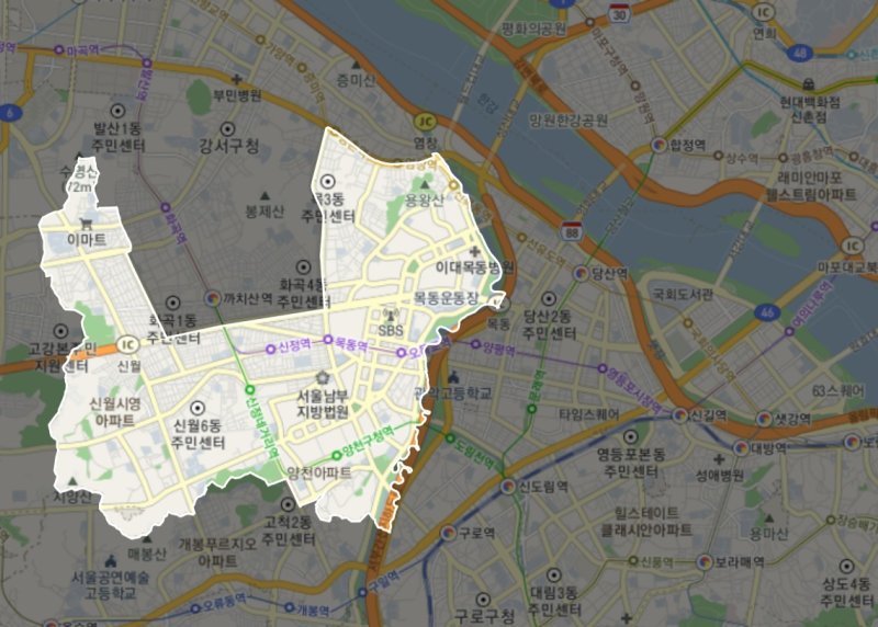 양천구 지적기준점 공공지도 시스템 화면(양천구청 제공)