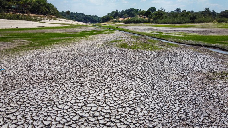 세계에서 가장 수량이 풍부한 강 가운데 하나인 열대우림 아마존의 리오네그로 강이 지난달 28일(현지시간) 극심한 가뭄 속에 강바닥을 드러내고 있다. 아마존 가뭄은 기후위기가 티핑포인트를 넘어서고 있다는 신호일 수 있다고 전문가들은 경고하고 있다. EPA연합