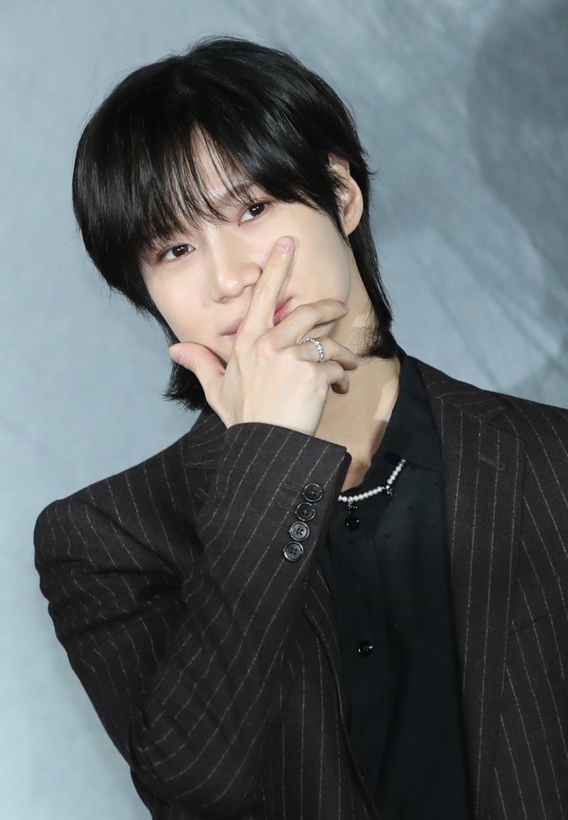 그룹 샤이니(SHINee) 태민이 30일 오후 서울 성동구 메가박스 성수에서 가진 미니 4집 ‘길티(Guilty)’ 발매 기념 기자간담회에서 포즈를 취하고 있다. 2023.10.30/뉴스1 ⓒ News1 권현진 기자
