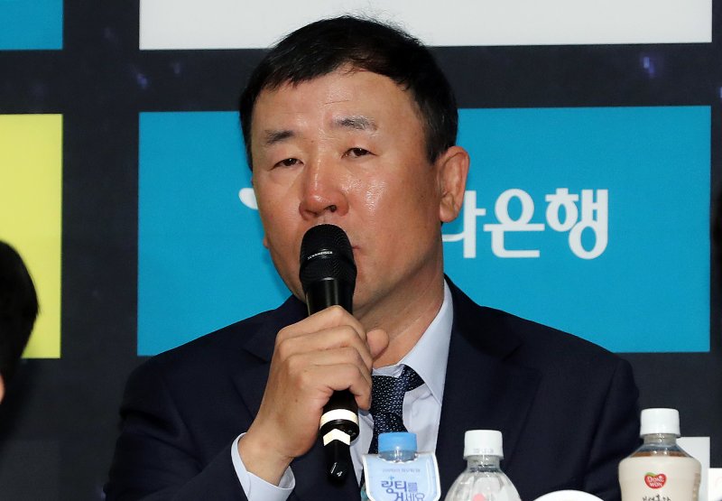 임종헌 안산 그리너스 감독이 21일 서울 양재동 더케이호텔에서 열린 하나원큐 K리그2 2023 미디어데이에서 시즌에 임하는 각오를 밝히고 있다. 2023.2.21/뉴스1 ⓒ News1 이동해 기자