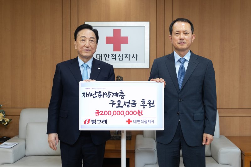 빙그레, 대한적십자사에 재난취약계층 구호 성금 2억원 후원