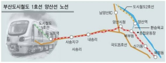 부산도시철도 양산도. 사진=에스트래픽