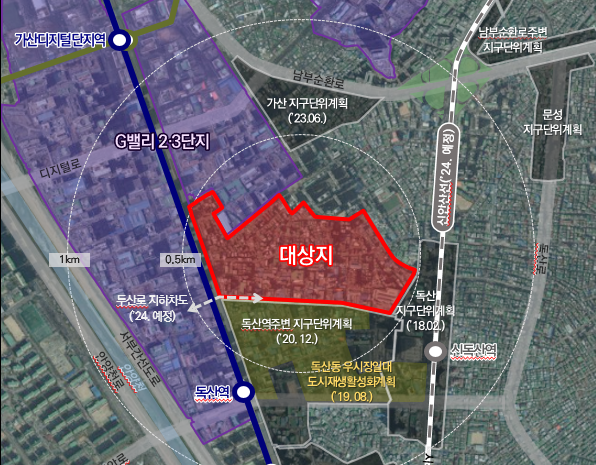 금천구 가산동 237번지 일대 위치도. 서울시 제공