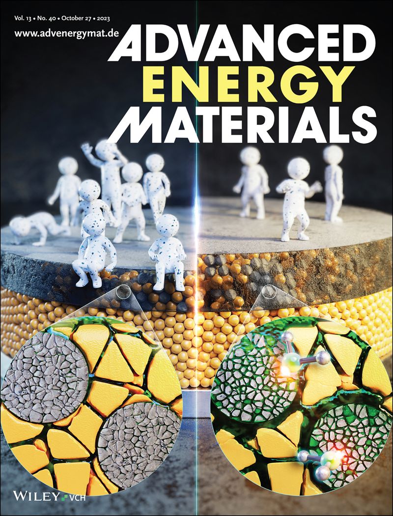 KIST 정훈기 박사팀의 전고체 전지 분석 결과가 에너지 재료 분야 국제 학술지 '어드밴스드 에너지 머티리얼스(Advanced Energy Materials)' 표지논문(Front cover)에 선정됐다. KIST 제공