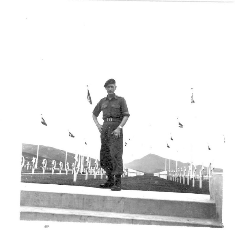 벨기에 참전용사 레옹 보스케씨가 6·25전쟁 참전 당시 유엔기념공원에서 촬영한 것으로 추정되는 사진. 사진=유엔기념공원 제공