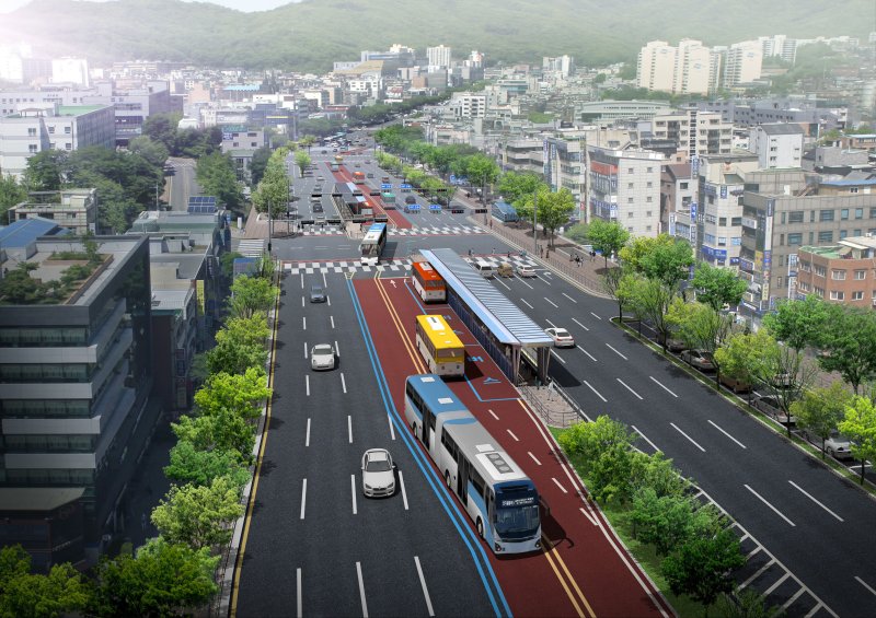 [성남=뉴시스] 성남시 S-BRT 1단계 산성대로 조감도.