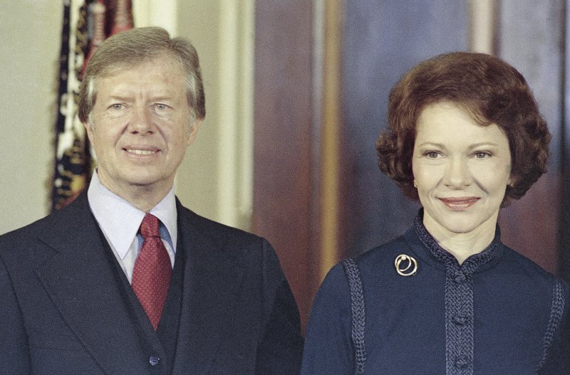 1976년 12월 3일 촬영된 미국의 지미 카터 전 대통령(왼쪽)과 영부인 로잘린 카터 여사.AP연합뉴스