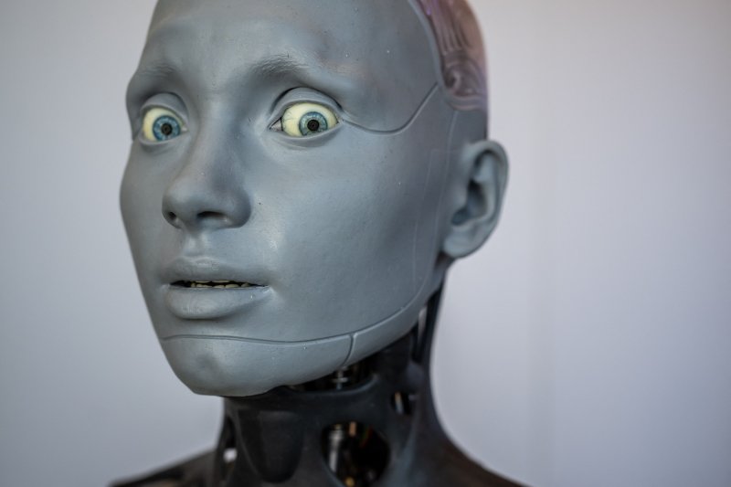 지난 7월 스위스 제네바에서 열린 '선(善)을 위한 AI' 포럼에서 '짜증스러운'(snarky) 반응을 보인 휴머노이드 로봇 '아메카' /사진=AFP연합뉴스
