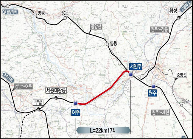 여주~원주 복선전철 건설 사업 내년 상반기 착공